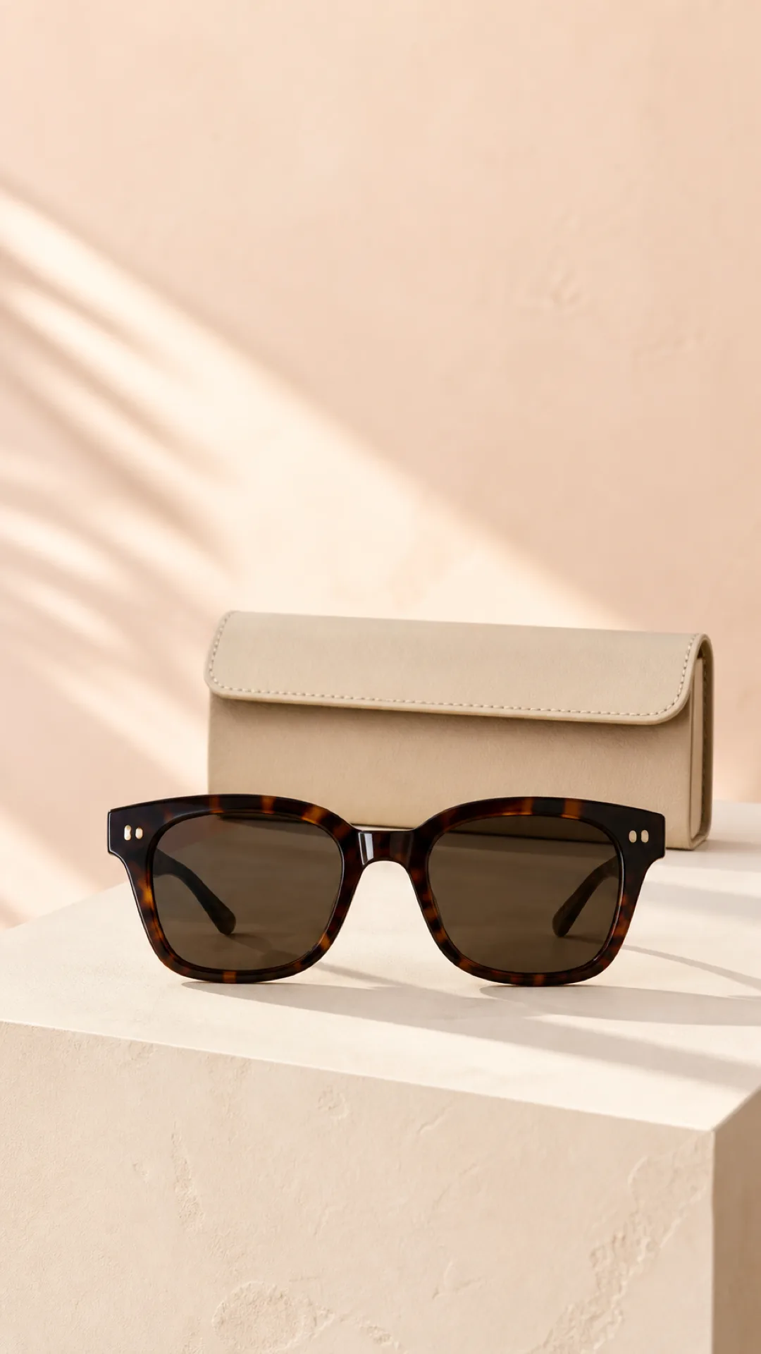 Tortoiseshell sunglasses prepared as a vertical story image